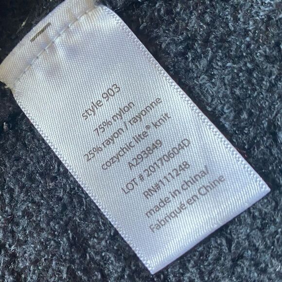 Barefoot Dreams Cozy Chic Lite Waterfall Drape Open Front Black Cardigan Small - Picture 10 of 10